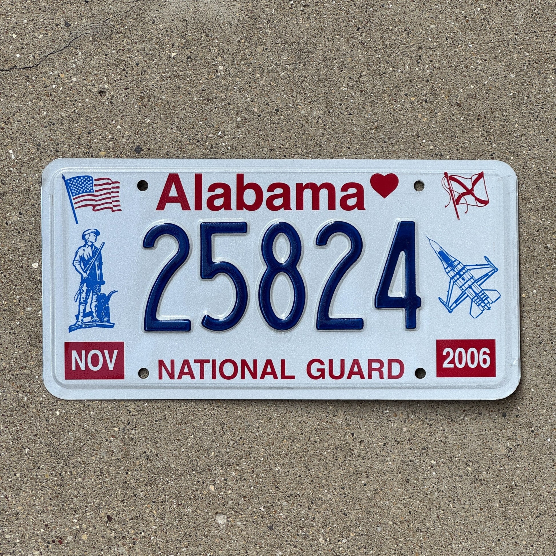 Photo of a 2006 Alabama National Guard License Plate Auto Tag Garage Decor Vintage 25824