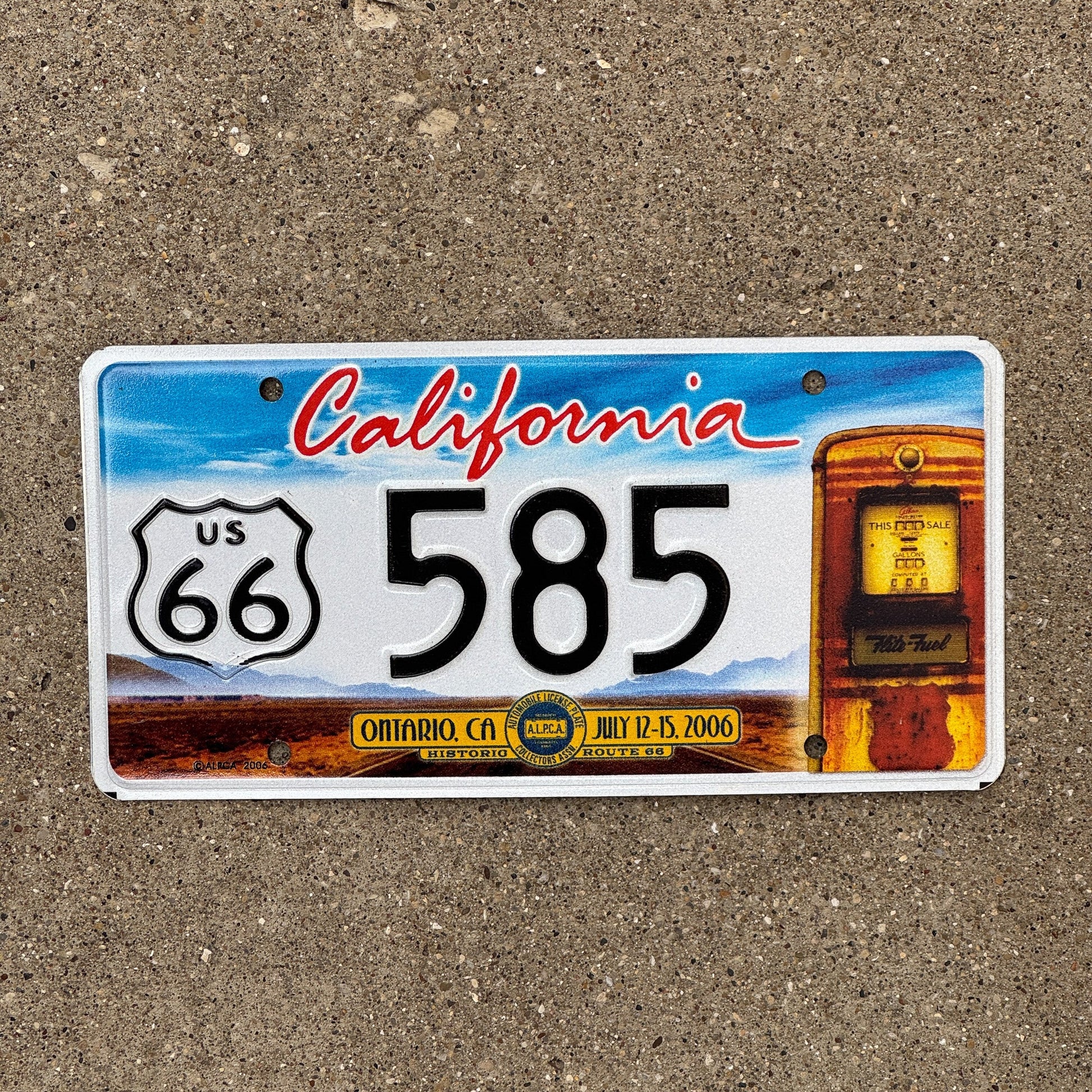 Photo of a 2006 California License Plate Auto Tag Garage Decor Vintage Ontario ALPCA Convention 585