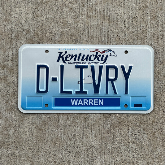 Photo of a 2006 Kentucky Vanity License Plate Auto Tag Garage Decor Vintage Delivery D LIVRY with original patina