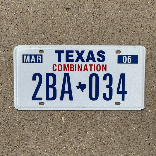 Photo of a 2006 Texas Combination License Plate Auto Tag Garage Decor Vintage 2BA 034