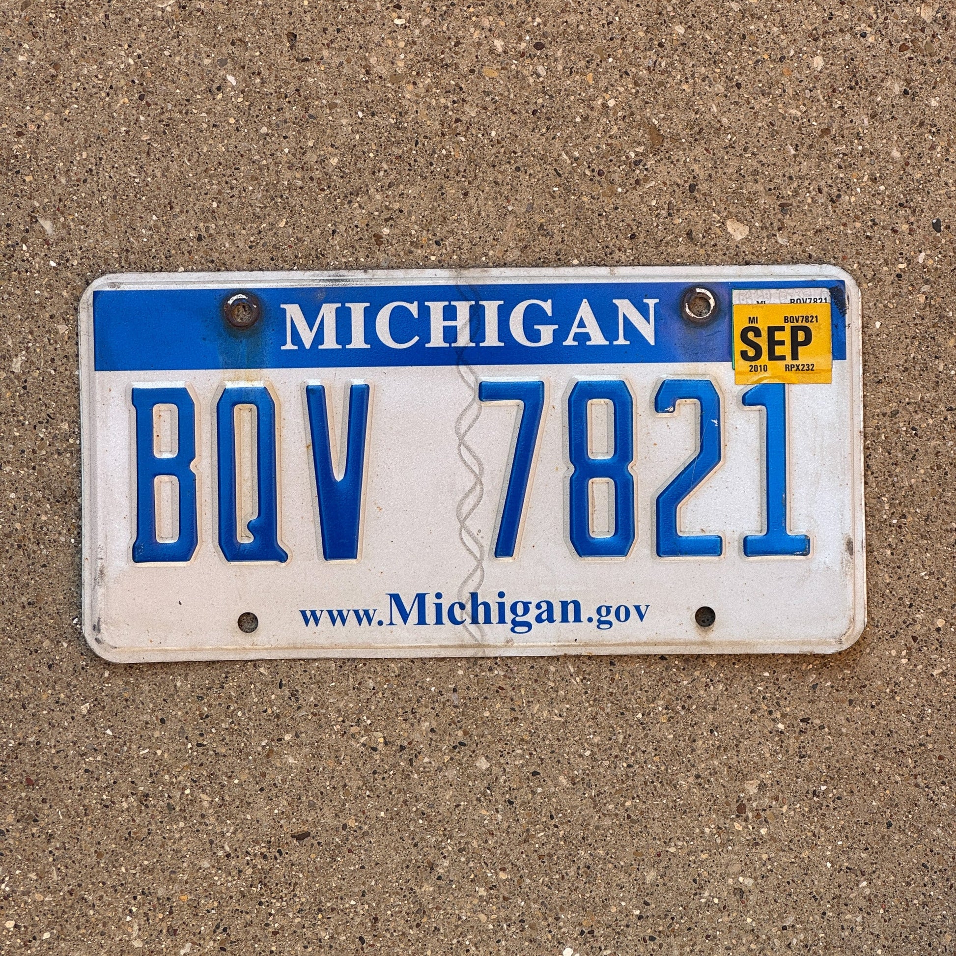 Photo of a 2007 2010 Michigan License Plate Auto Tag Garage Decor Vintage BQV 7821