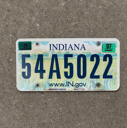 Photo of a 2007 Indiana License Plate Auto Tag Garage Decor 54 A 5022
