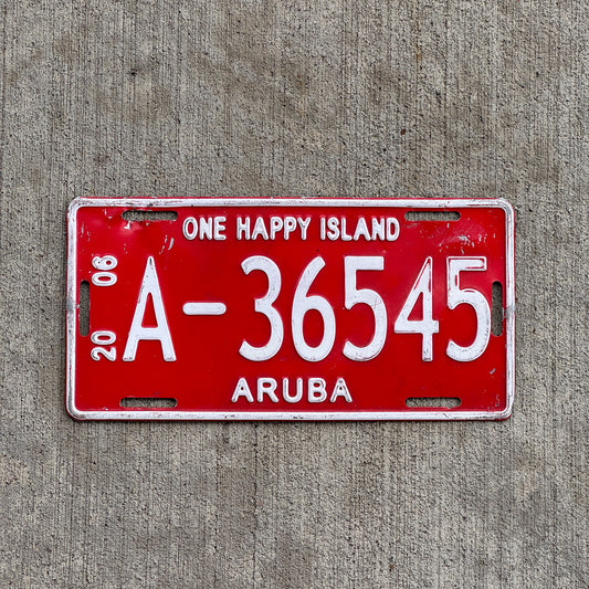 Photo of a 2008 Aruba License Plate Auto Tag Garage Decor Vintage A 36545 with original patina