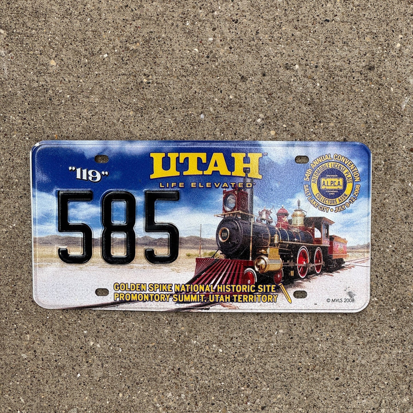 Photo of a 2008 Utah License Plate Auto Tag Garage Decor Vintage Salt Lake City ALPCA Convention 585