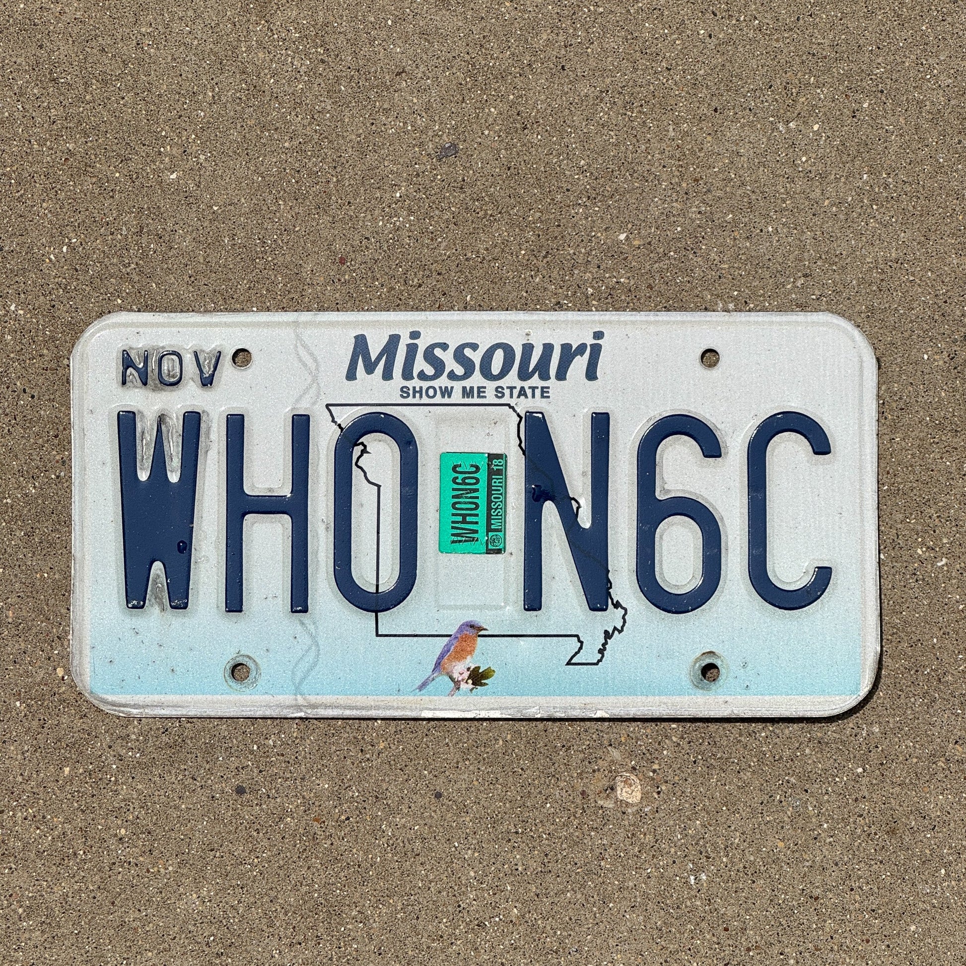 Photo of a 2009 2018 Missouri License Plate Auto Tag Garage Decor Vintage Who? WH0 N6C