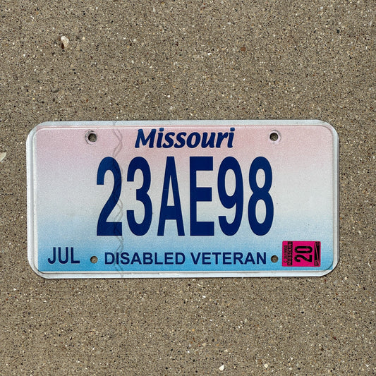 Photo of a 2009 2020 Missouri Disabled Veteran License Plate Auto Tag 1 Garage Decor 23 AE 98