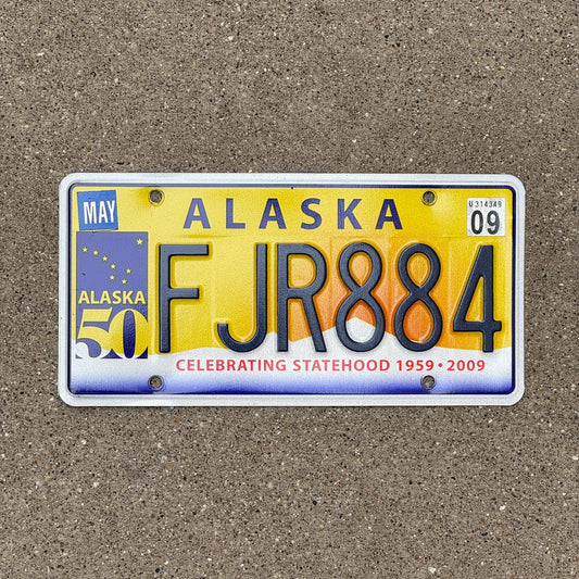 Photo of a 2009 Alaska License Plate Auto Tag Garage Decor Vintage FJR 884