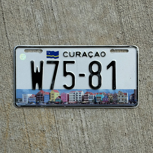 Photo of a 2009 Curacao License Plate Auto Tag Garage Decor Vintage W75 81 with original patina