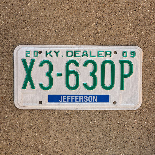 Photo of a 2009 Kentucky Dealer License Plate Auto Tag Garage Decor Vintage Jefferson County X3 630P