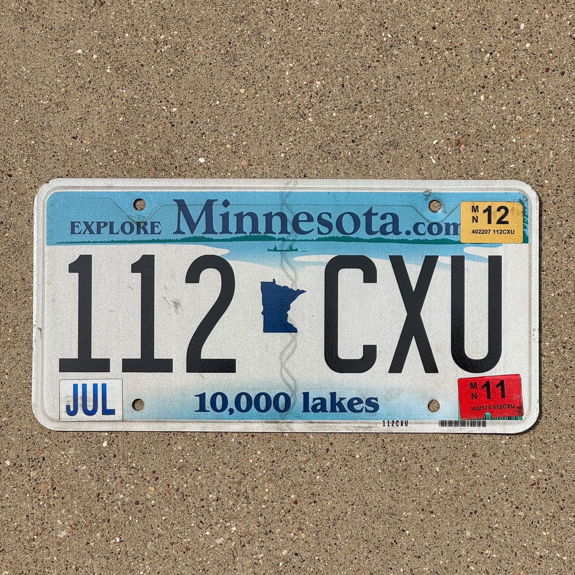 Photo of a 2010 2012 Minnesota License Plate Auto Tag Garage Decor Vintage 112 CXU