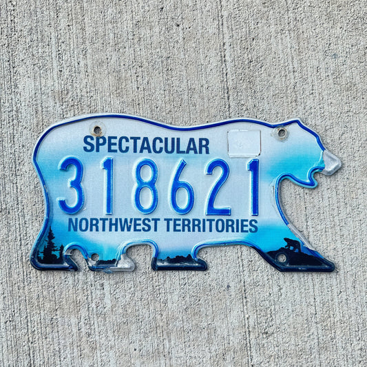 Photo of a 2010 Northwest Territories License Plate Auto Tag Garage Decor Vintage Polar Bear 318621 with original patina