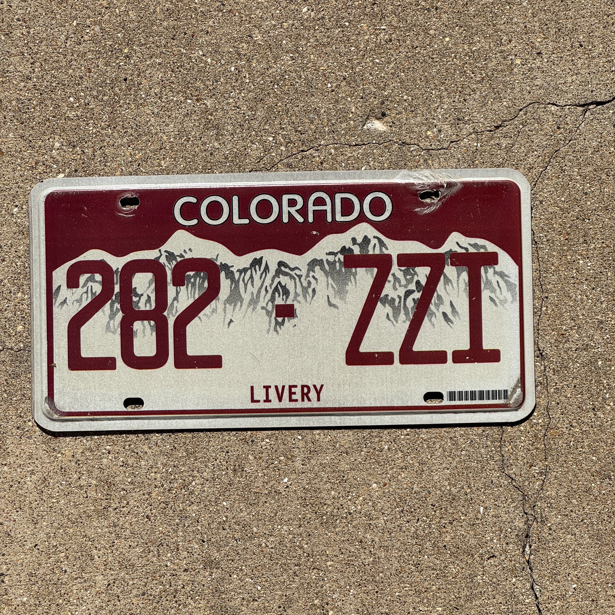 Colorado Tag Rental 2011 Colorado Livery License Plate Auto Tag 282 ZZI – License Plate ...