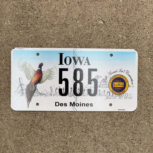 Photo of a 2012 Iowa License Plate Auto Tag Garage Decor Vintage Des Moines ALPCA Convention 585