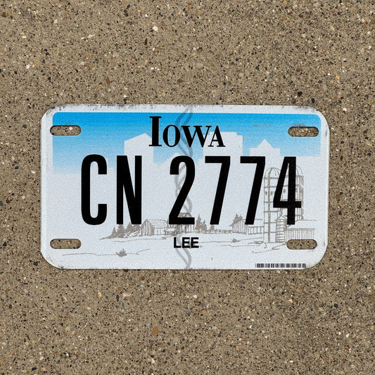 Photo of a 2012 Iowa Motorcycle License Plate Auto Tag Garage Decor Vintage Lee County CN 2774