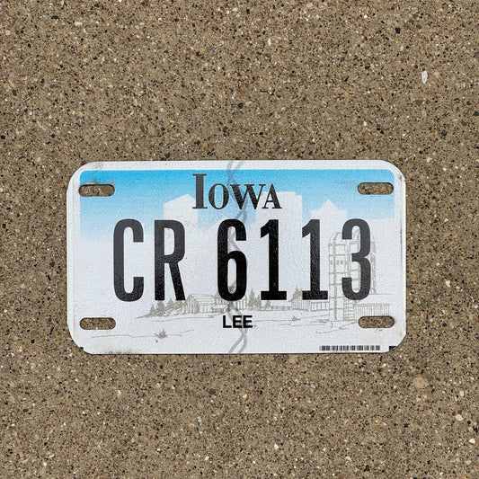 Photo of a 2012 Iowa Motorcycle License Plate Auto Tag Garage Decor Vintage Lee County CR 6113