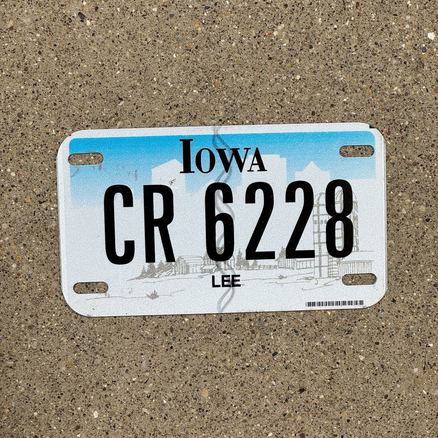 Photo of a 2012 Iowa Motorcycle License Plate Auto Tag Garage Decor Vintage Lee County CR 6228