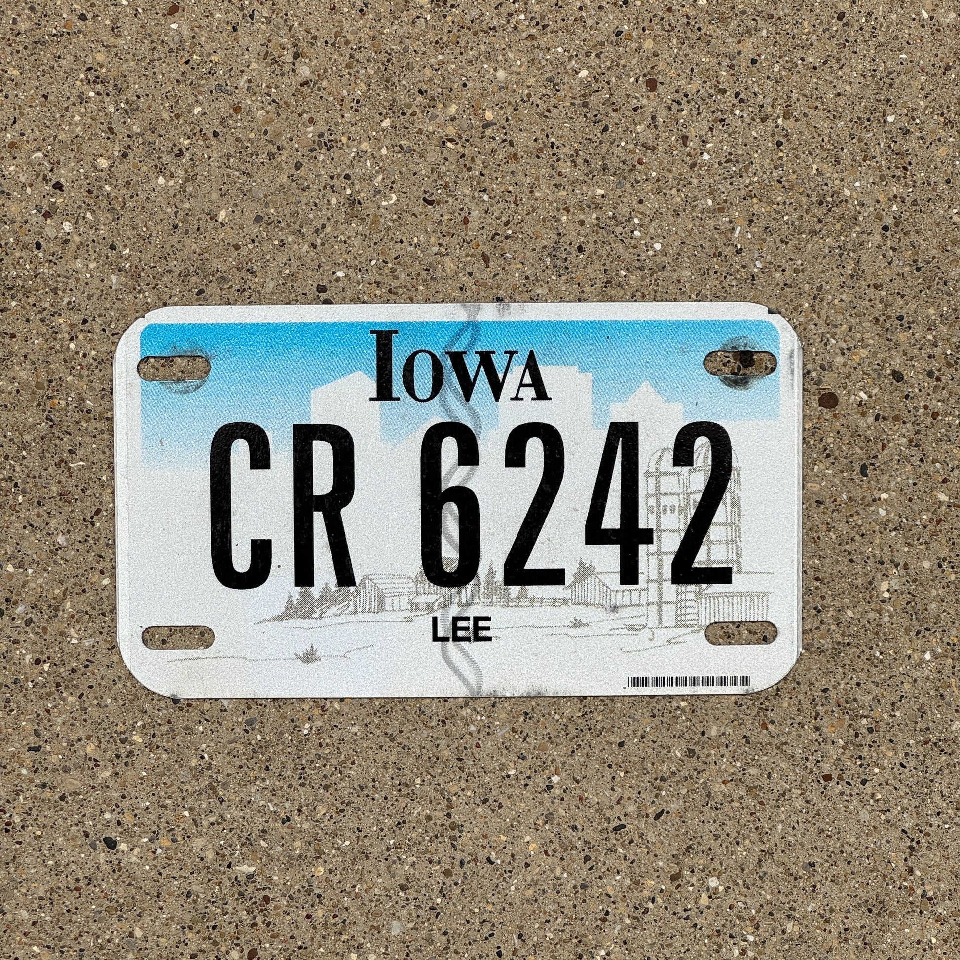 Photo of a 2012 Iowa Motorcycle License Plate Auto Tag Garage Decor Vintage Lee County CR 6242