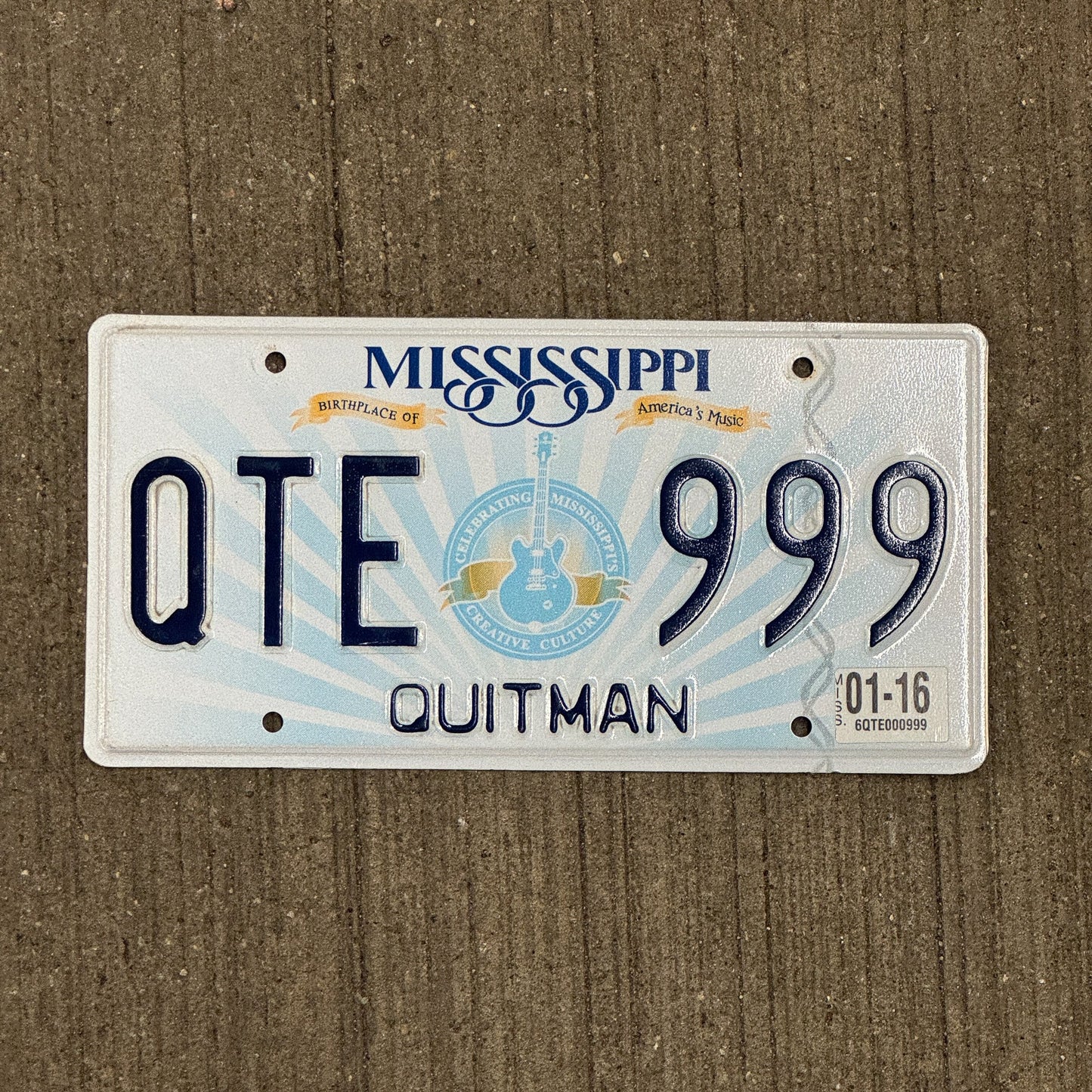 Photo of a 2013 2016 Mississippi License Plate Auto Tag Garage Decor Vintage Repeat Repeating QTE 999