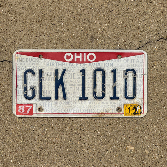 Photo of a 2013 2017 Ohio License Plate Auto Tag Garage Decor Vintage GLK 1010