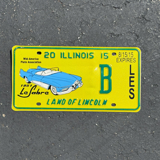 Photo of a 2015 2015 Illinois Event License Plate Auto Tag Garage Decor Vintage MAPA Buick LeSabre B with original patina