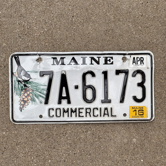 Photo of a 2016 Maine TRUCK License Plate Auto Tag Garage Decor Vintage Chickadee Bird 7A 6173