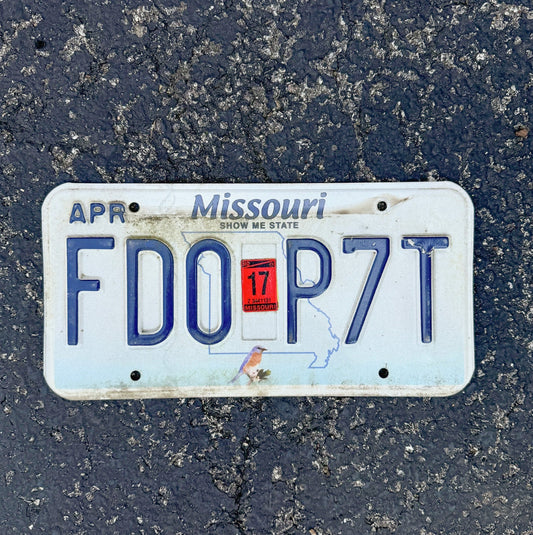Photo of a 2017 Missouri License Plate Auto Tag 2 Garage Decor FDOP 7T