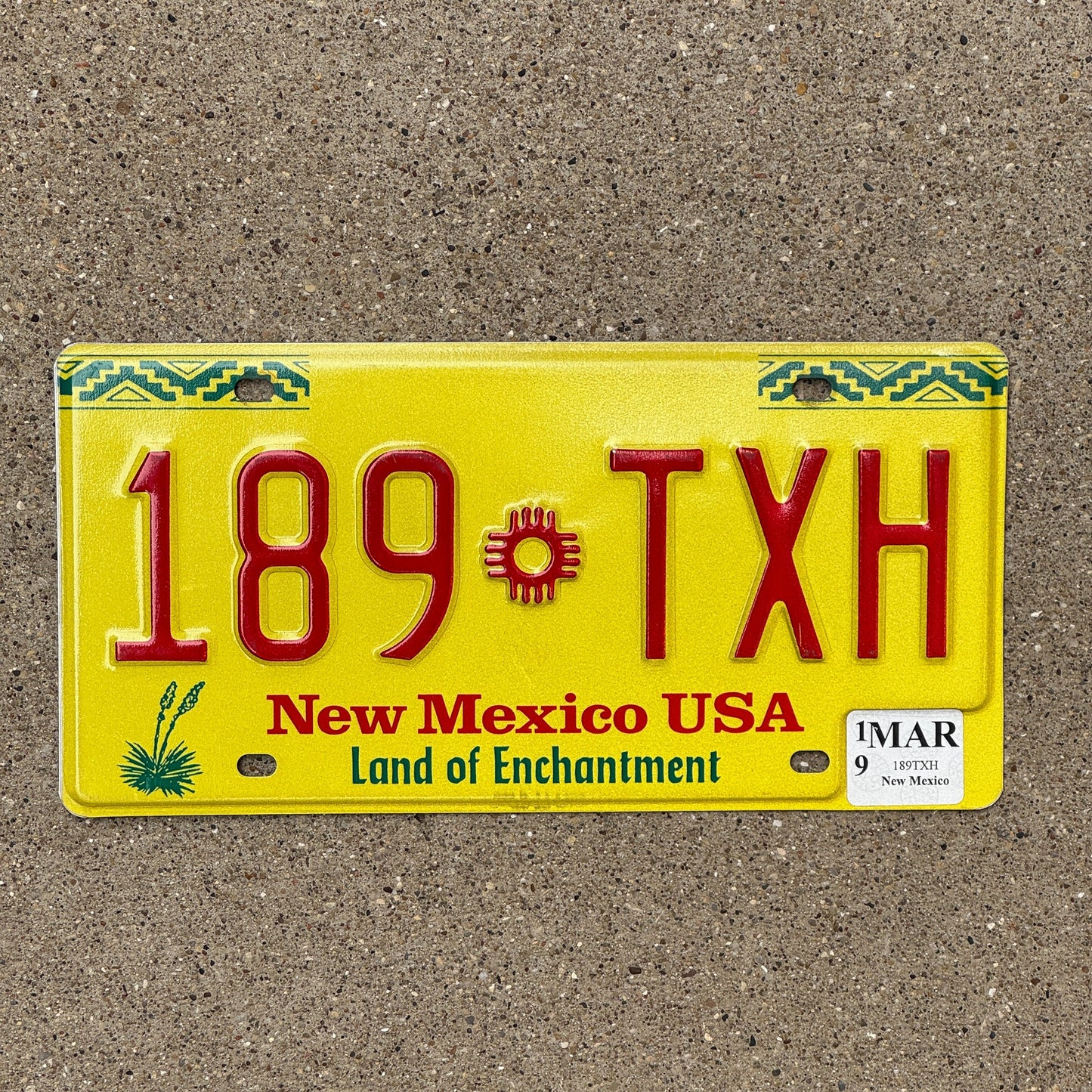 Photo of a 2019 New Mexico License Plate Auto Tag Garage Decor Vintage New Old Stock NOS 189 TXH