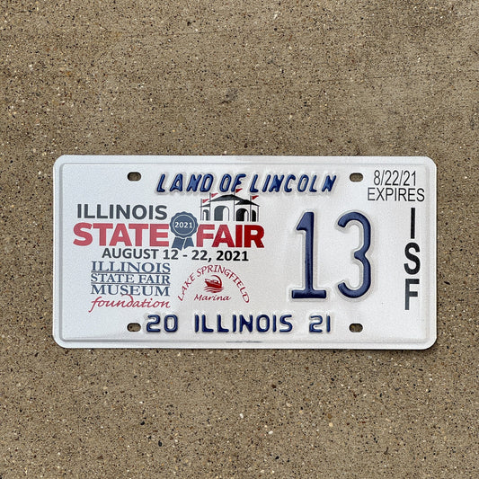 Photo of a 2021 Illinois EVENT License Plate Auto Tag Garage Decor Vintage Illinois State Fair 13