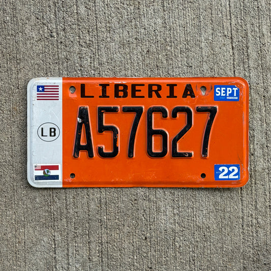 Photo of a 2022 Liberia License Plate Auto Tag Garage Decor Vintage Africa A57627 with original patina