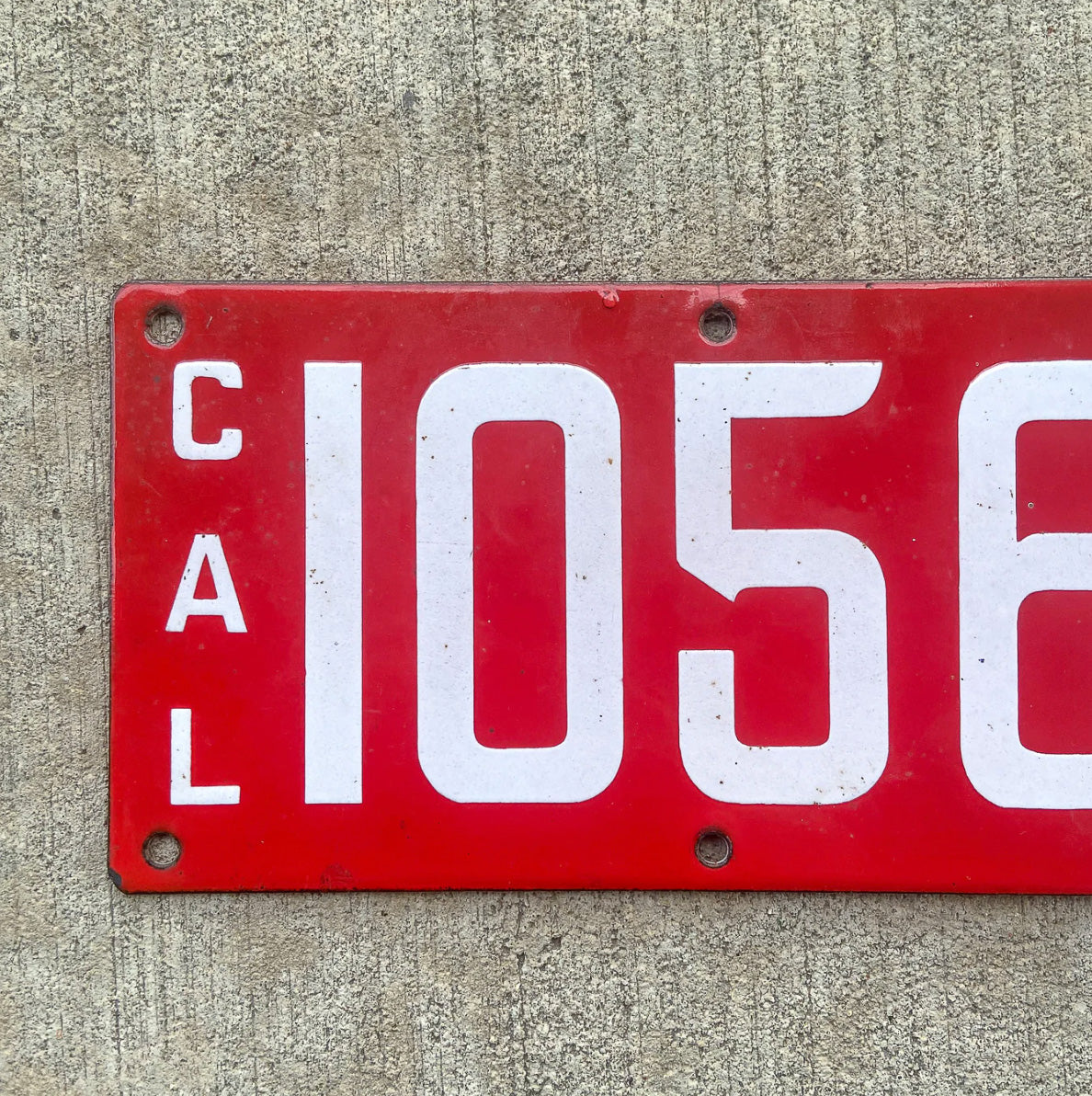 1914 California Porcelain License Plate Auto Tag Nice Quality First Issue 105600