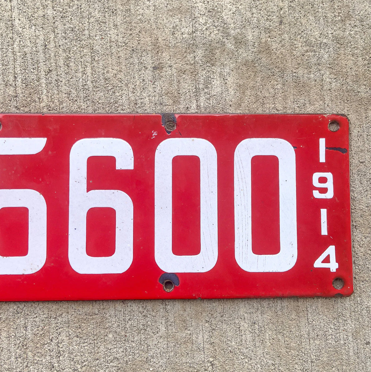 1914 California Porcelain License Plate Auto Tag Nice Quality First Issue 105600