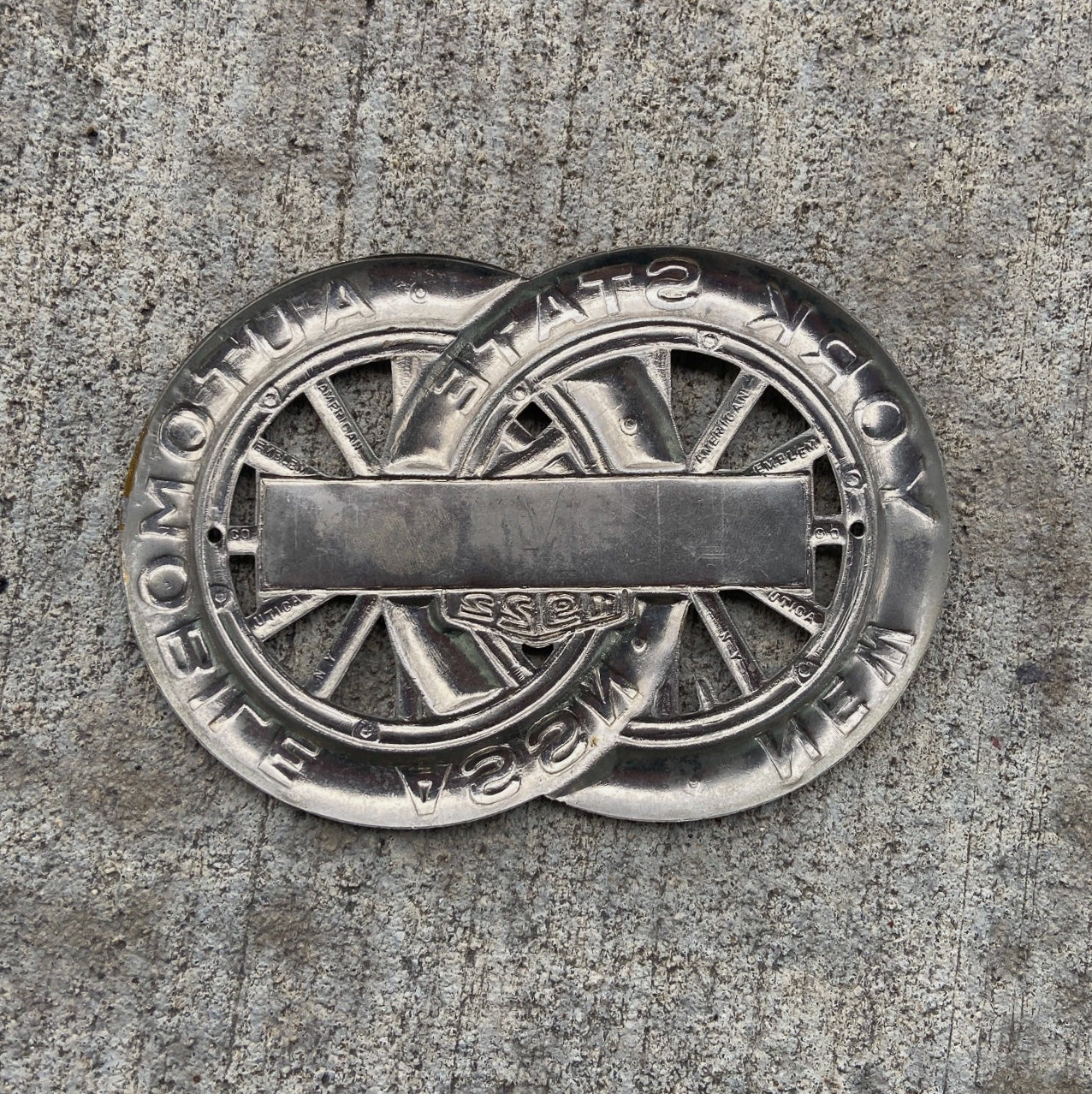 1922 Blenheim New York License Plate Topper Auto Tag Metal Car Badge Motor Club Automobile