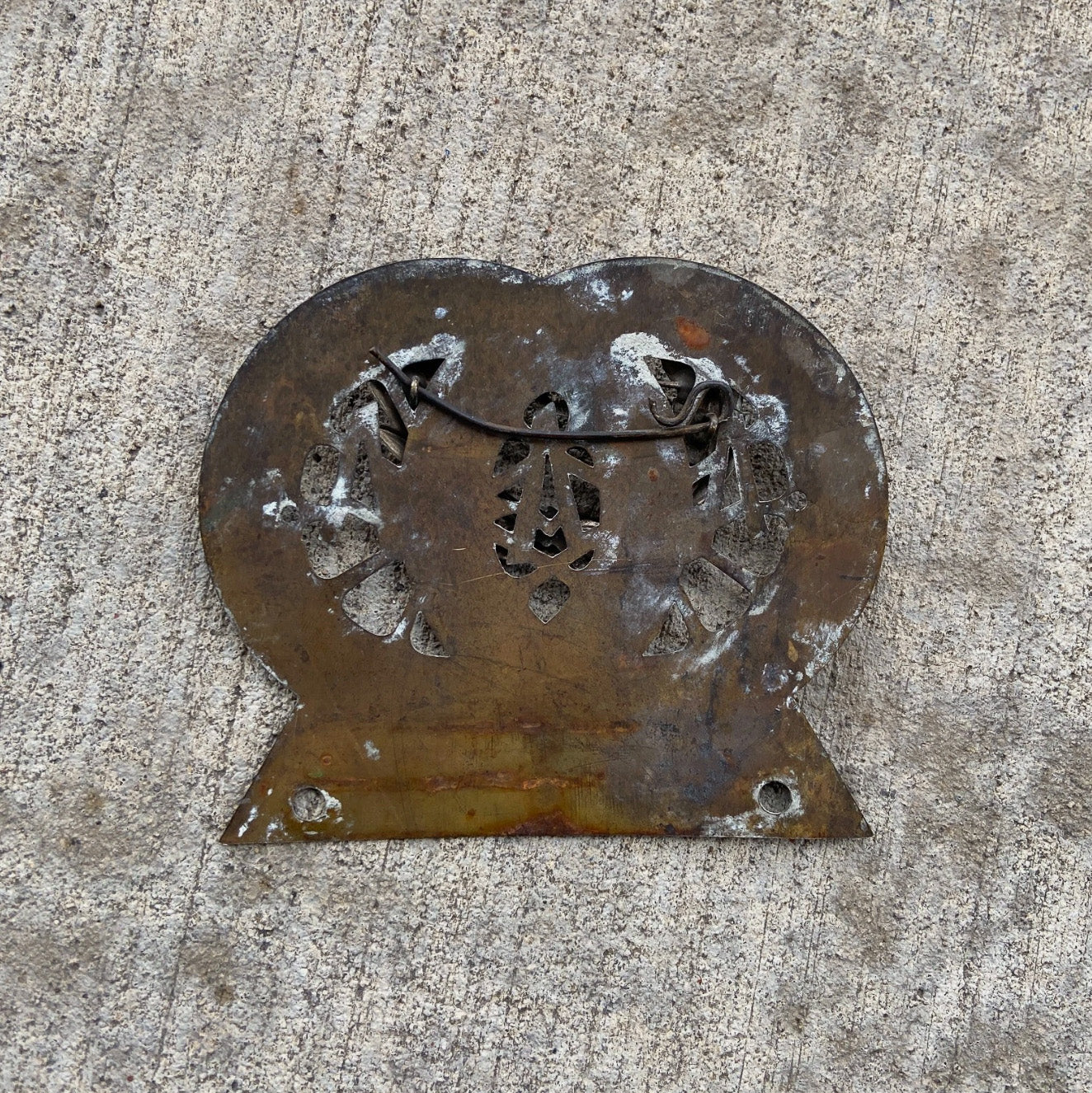 1917 Glens Falls New York License Plate Topper Auto Tag Brass Car Badge Motor Club Automobile