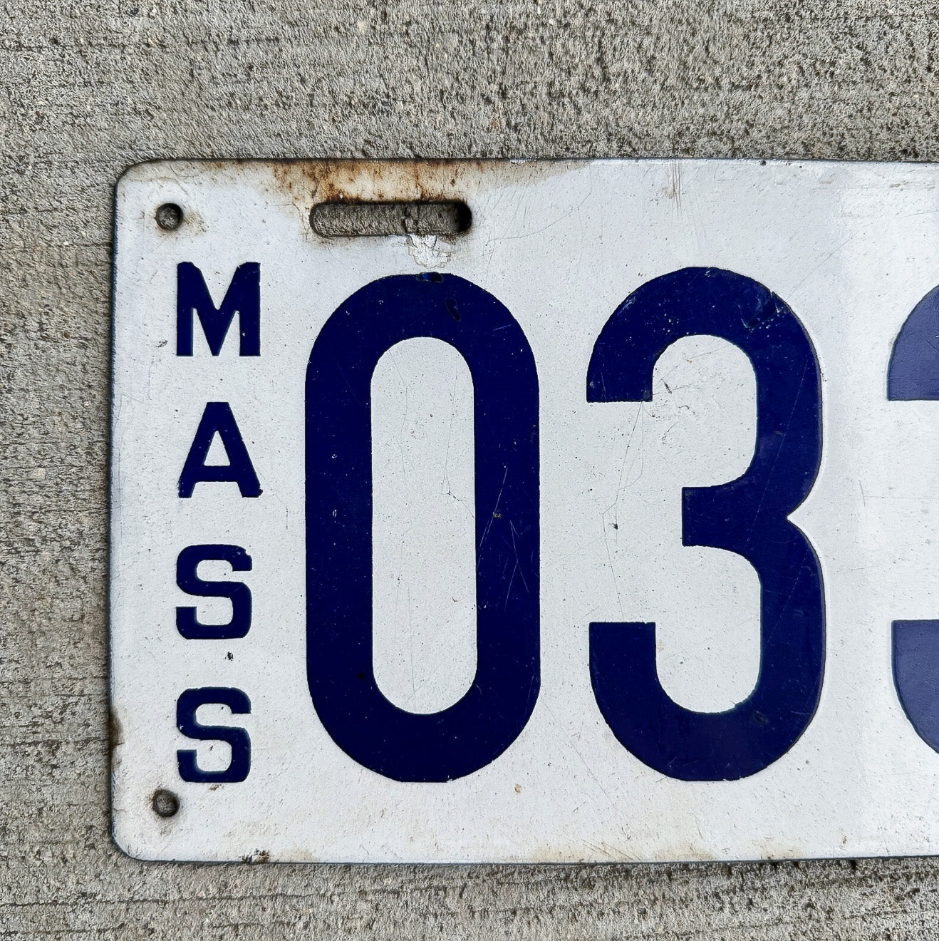 1914 Massachusetts Porcelain Dealer License Plate Auto Tag 0 338 C