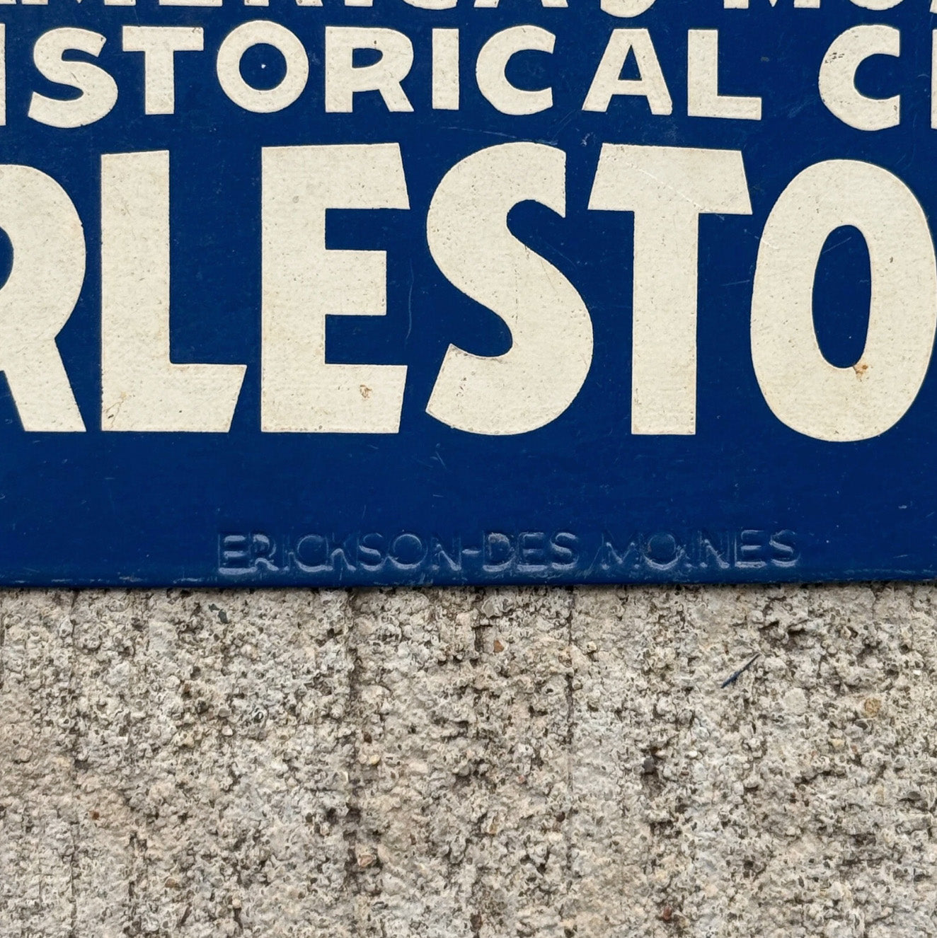 1960 Era Charleston South Carolina License Plate Topper Auto Tag Historical City