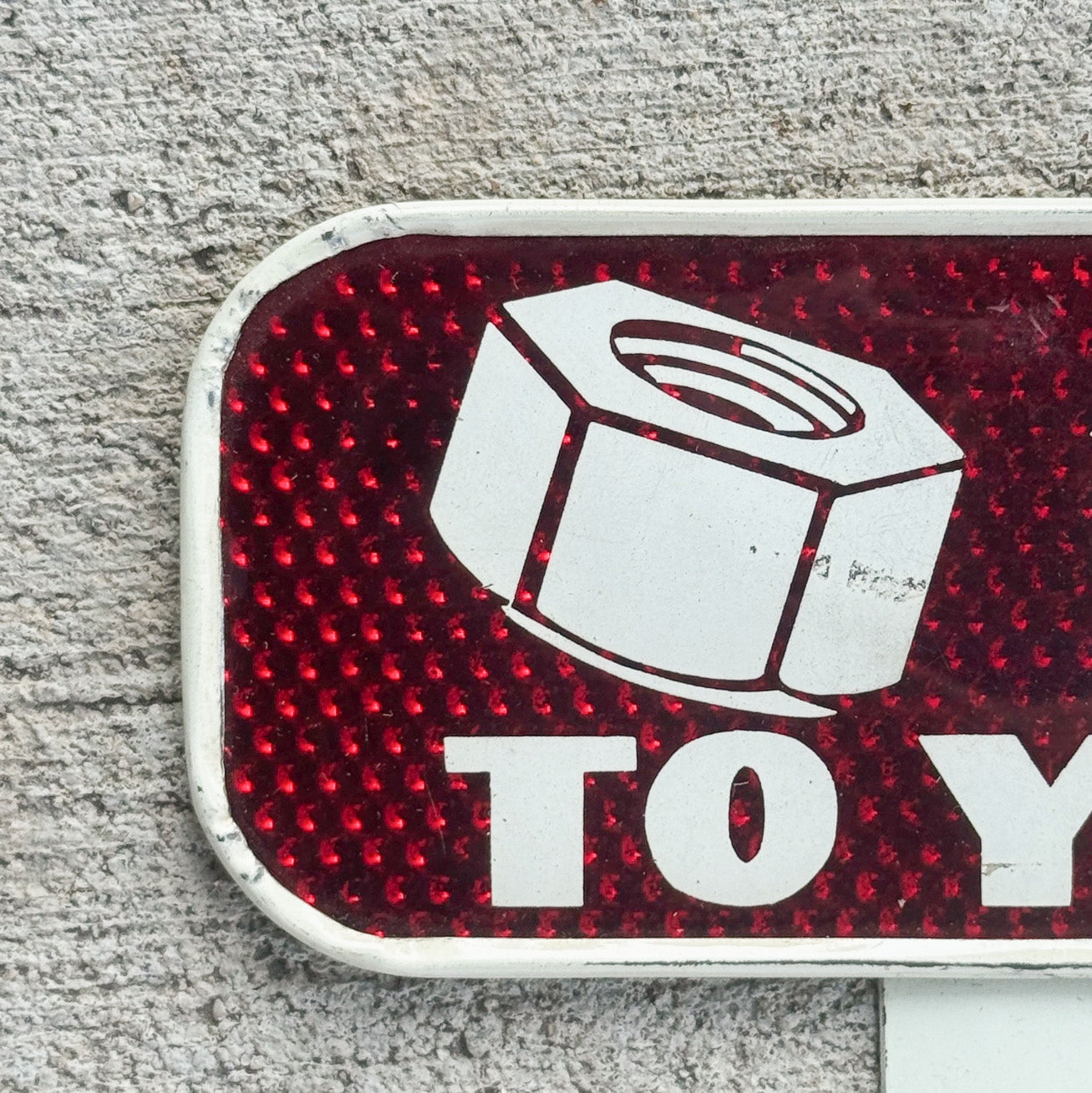 1960 Era Nuts to You License Plate Topper Auto Tag Red Reflective Tool Pun Snow Craggs