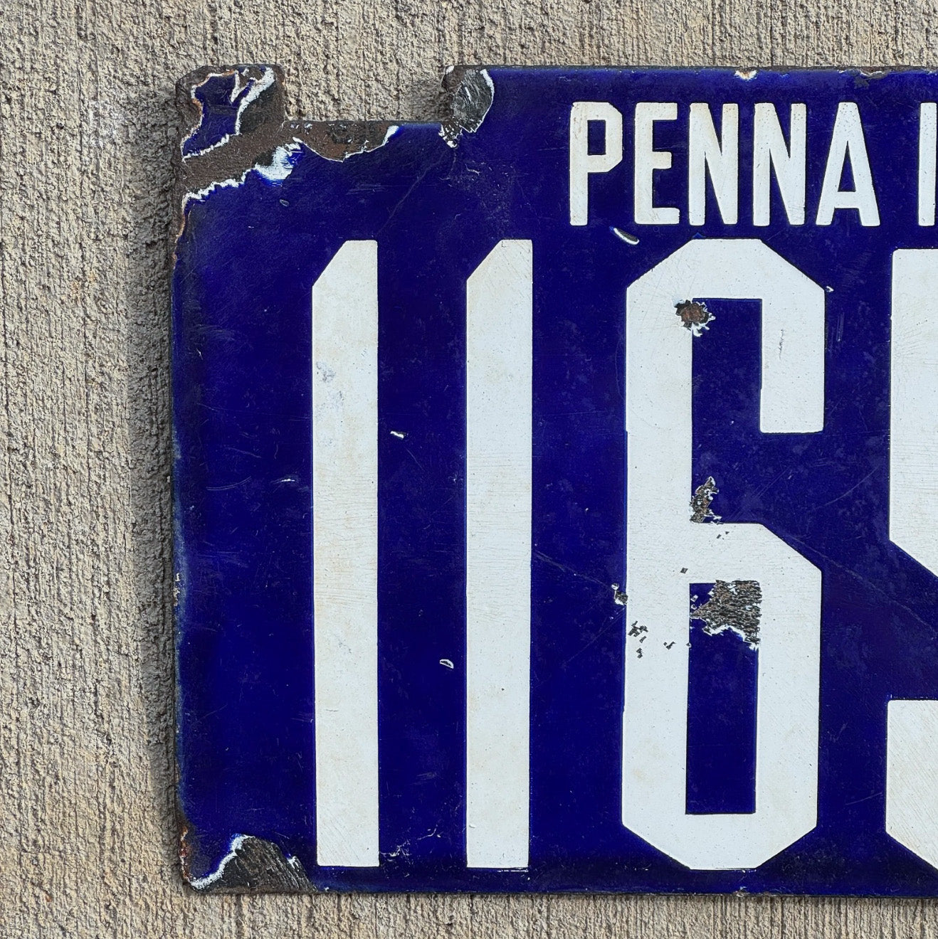 1906 Pennsylvania Porcelain License Plate Auto Tag First Issue 11658