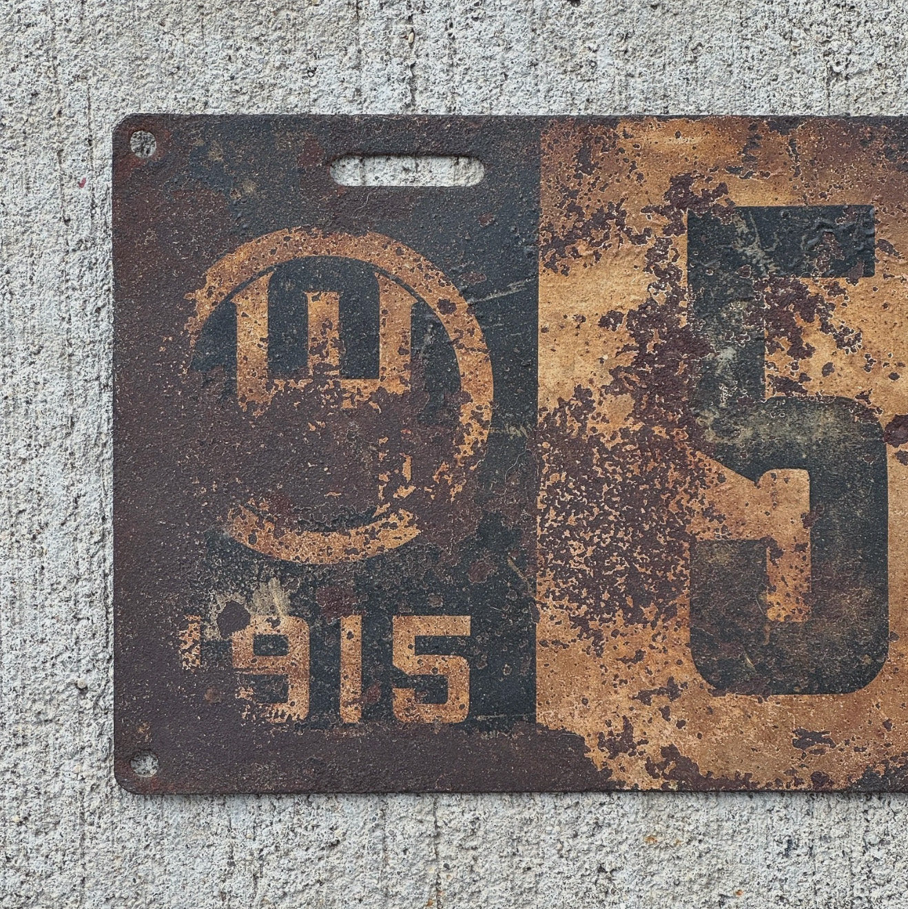 1915 Ohio License Plate Auto Tag Low Number Two Digit 55