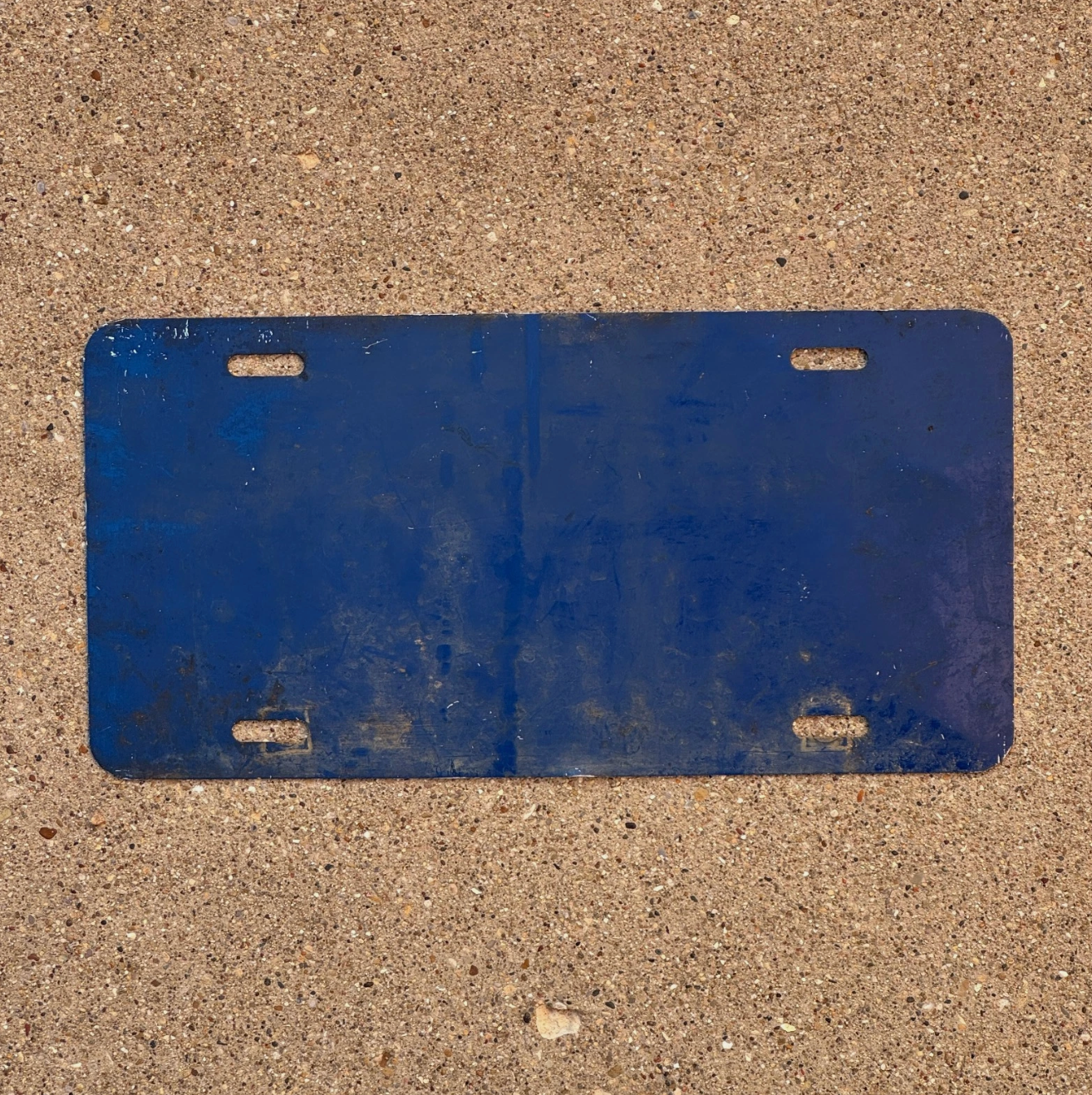 Reverse side of the 1960 Era God Bless Our Nation Booster License Plate Patriotic American Flag USA