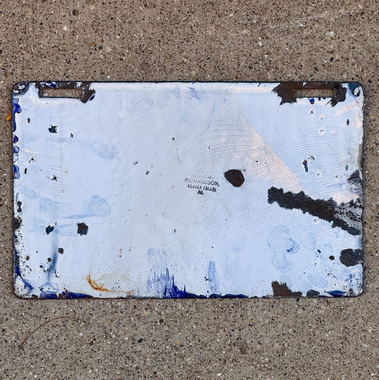 1906 Pennsylvania Porcelain License Plate Auto Tag 1 Vintage Garage First Issue 12515