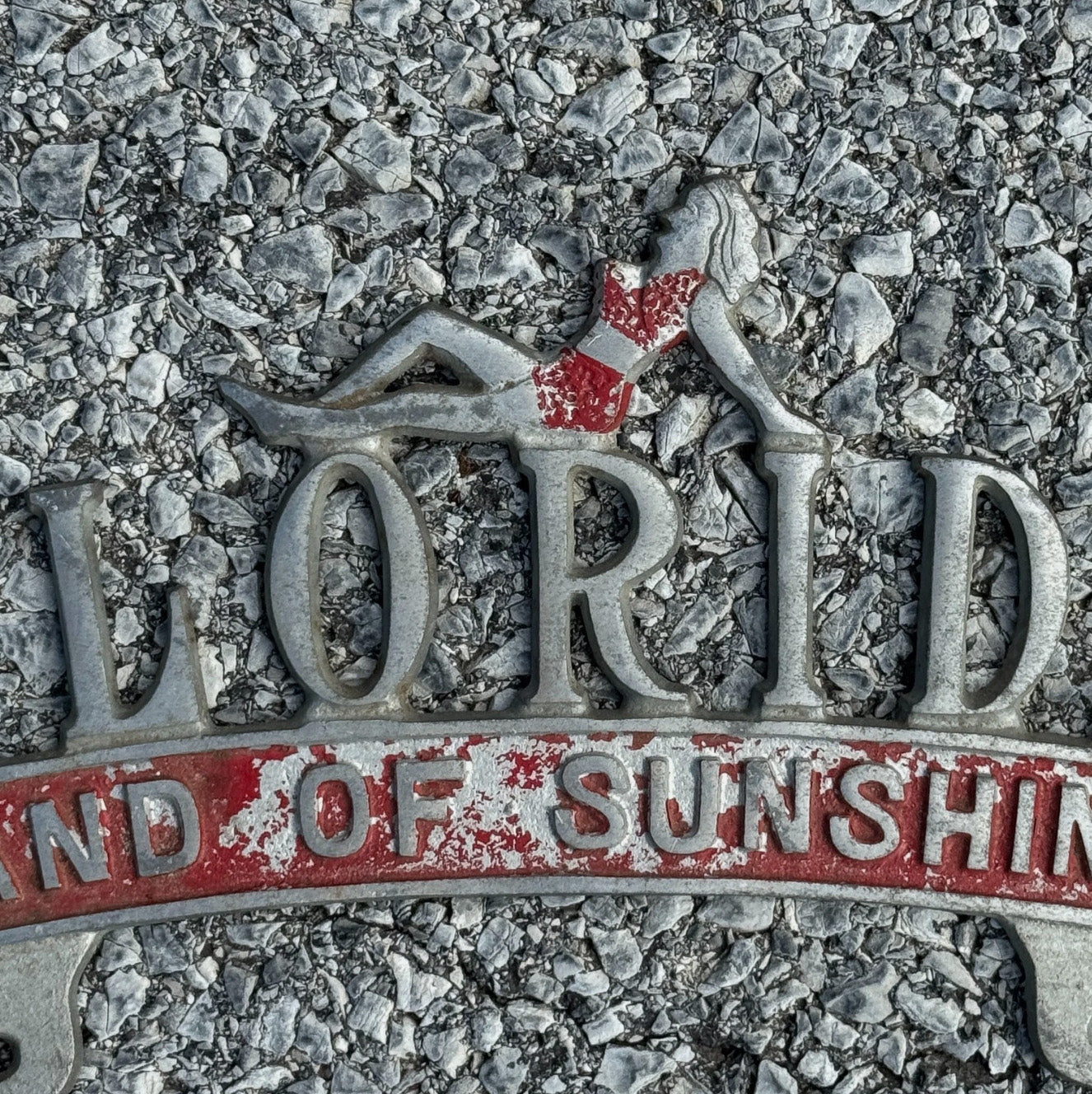 1950 Era Florida Florida License Plate Topper Auto Tag Cast Aluminum Nice Original