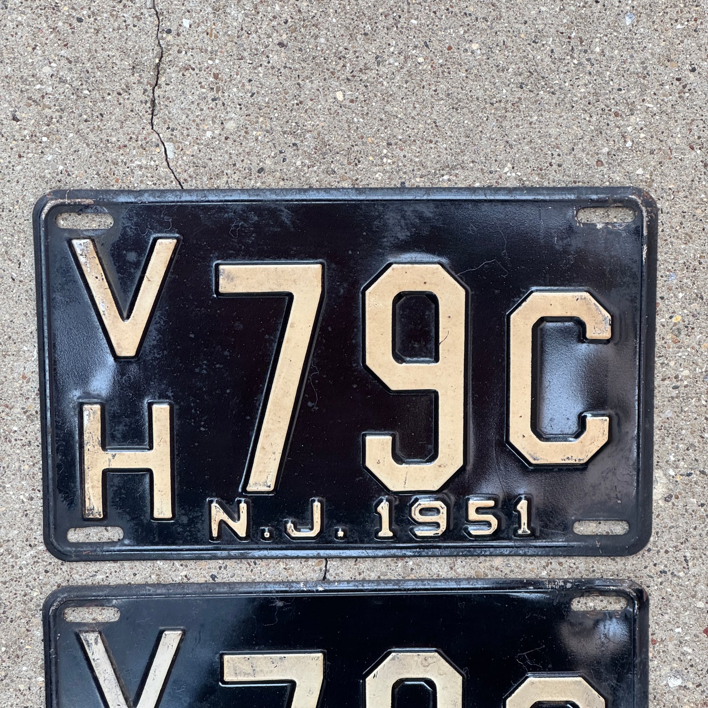 1951 New Jersey License Plate Pair Auto Tag VH 79 C
