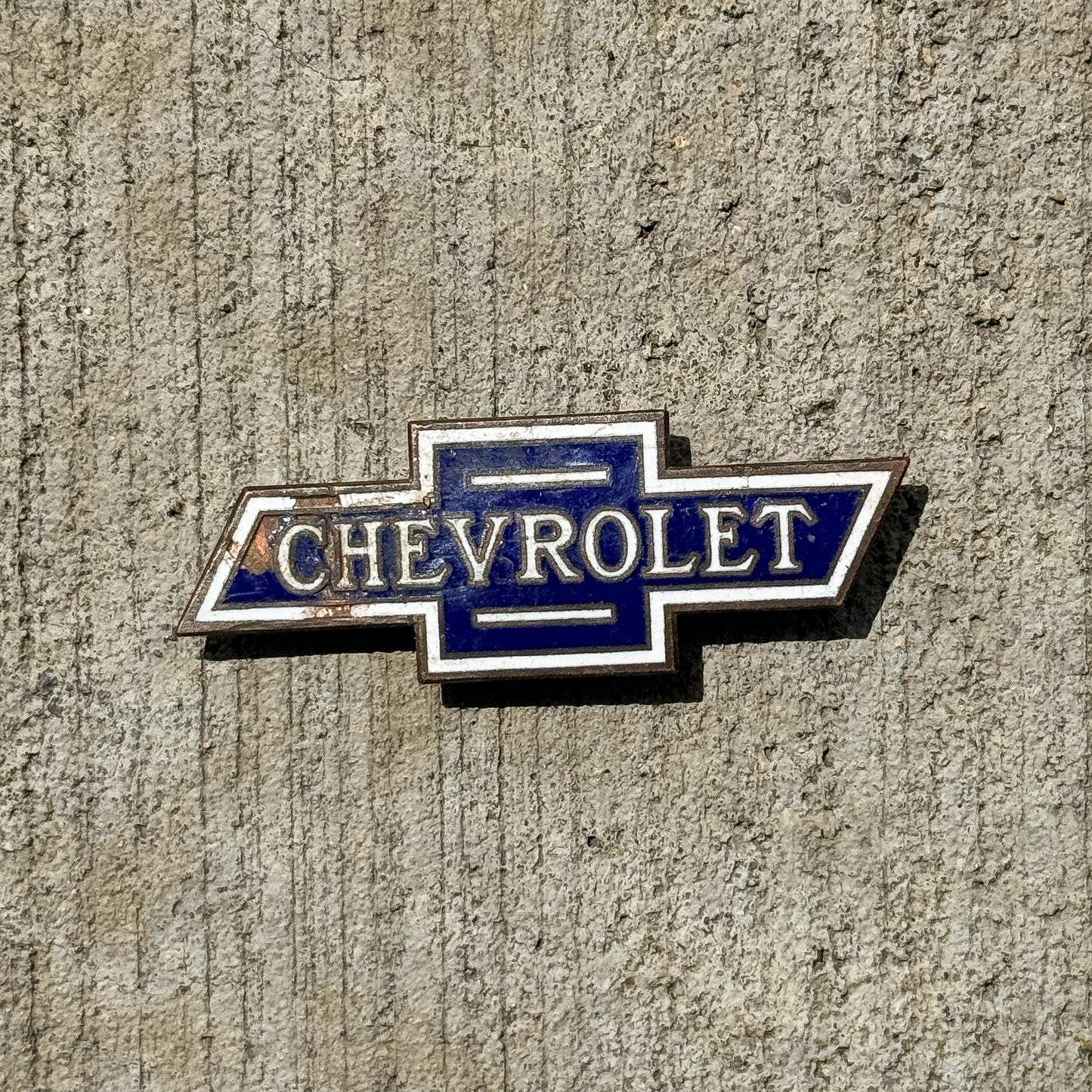 Chevy Bowtie Porcelain Badge Emblem License Plate Topper Auto Tag Chevrolet