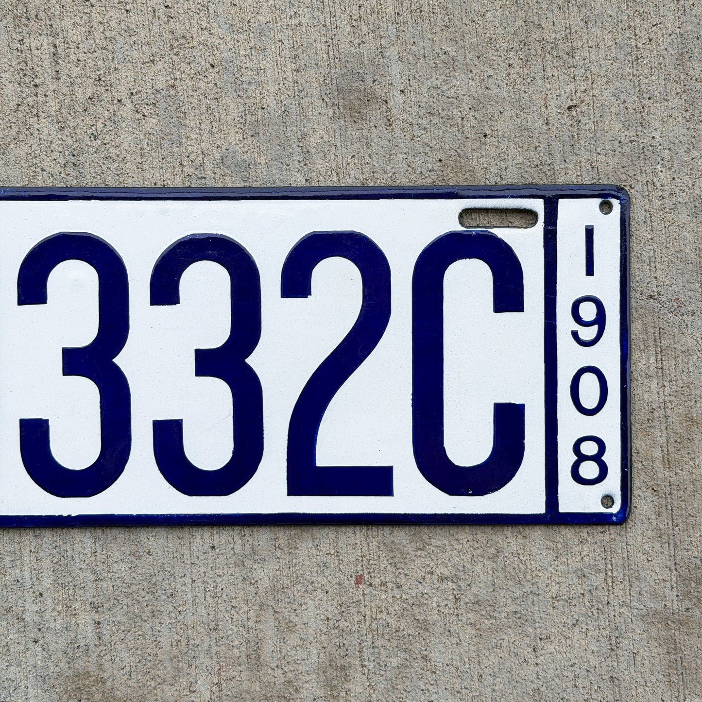 1908 Massachusetts Porcelain Dealer License Plate Auto Tag High Quality 0332C