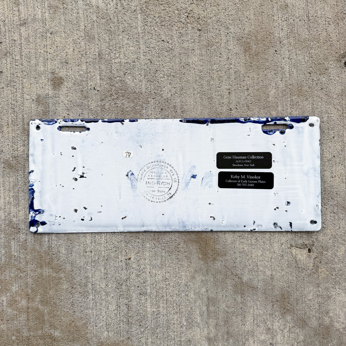 1912 Massachusetts Porcelain Dealer License Plate Auto Tag High Quality 0347C