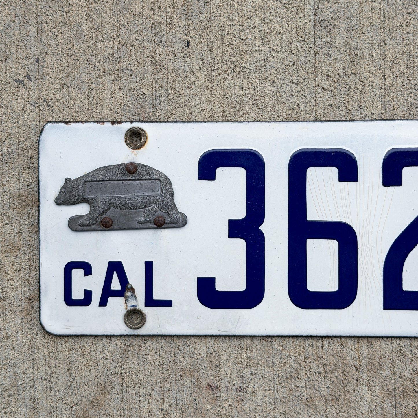 1916 California Porcelain License Plate Auto Tag High Quality 36234