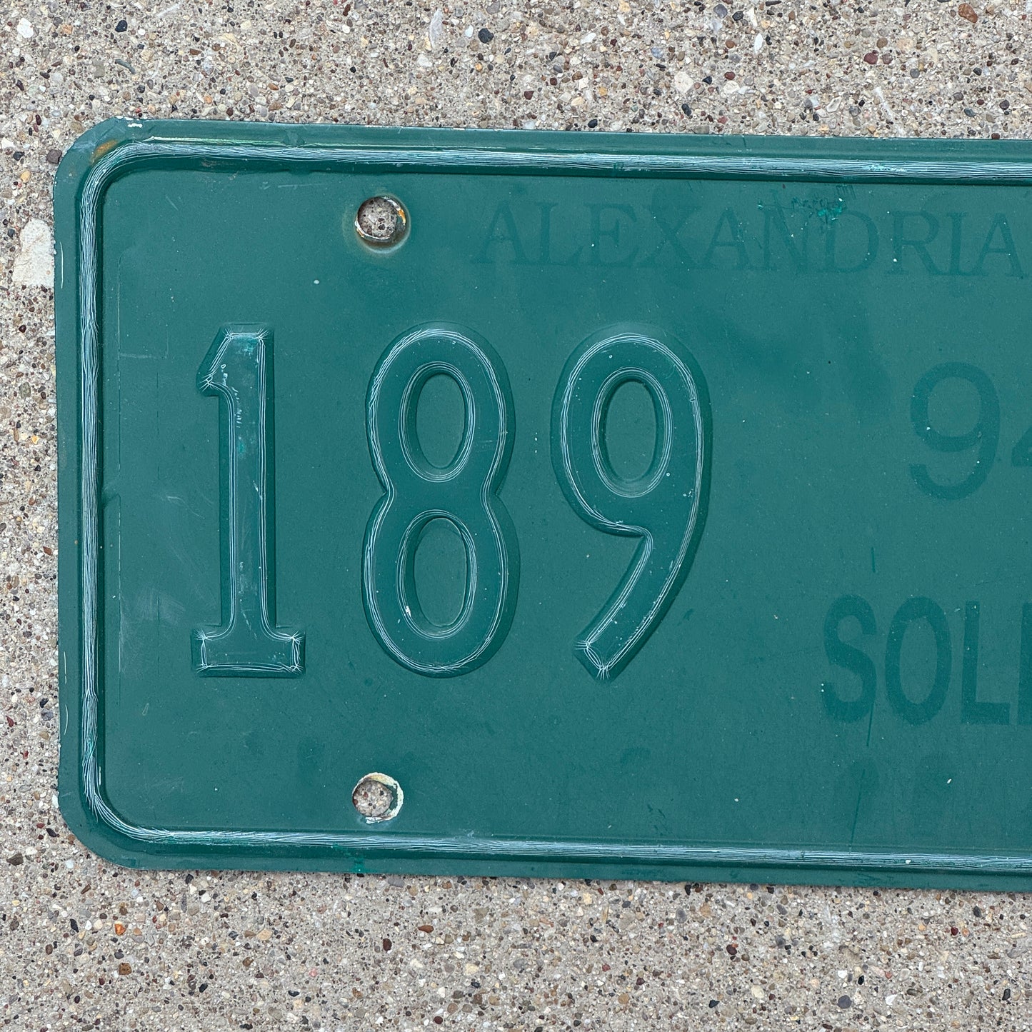 1994 Virginia Solid Waste License Plate Auto Tag 189