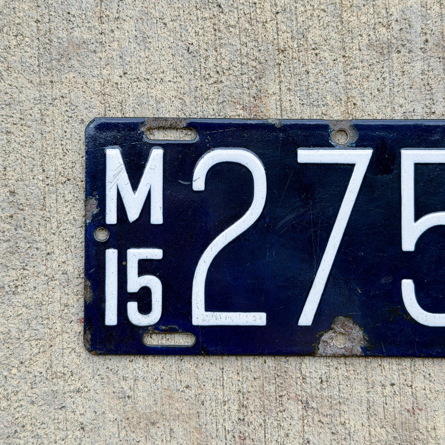 1915 Massachusetts Porcelain Motorcycle License Plate Auto Tag High Quality 2750