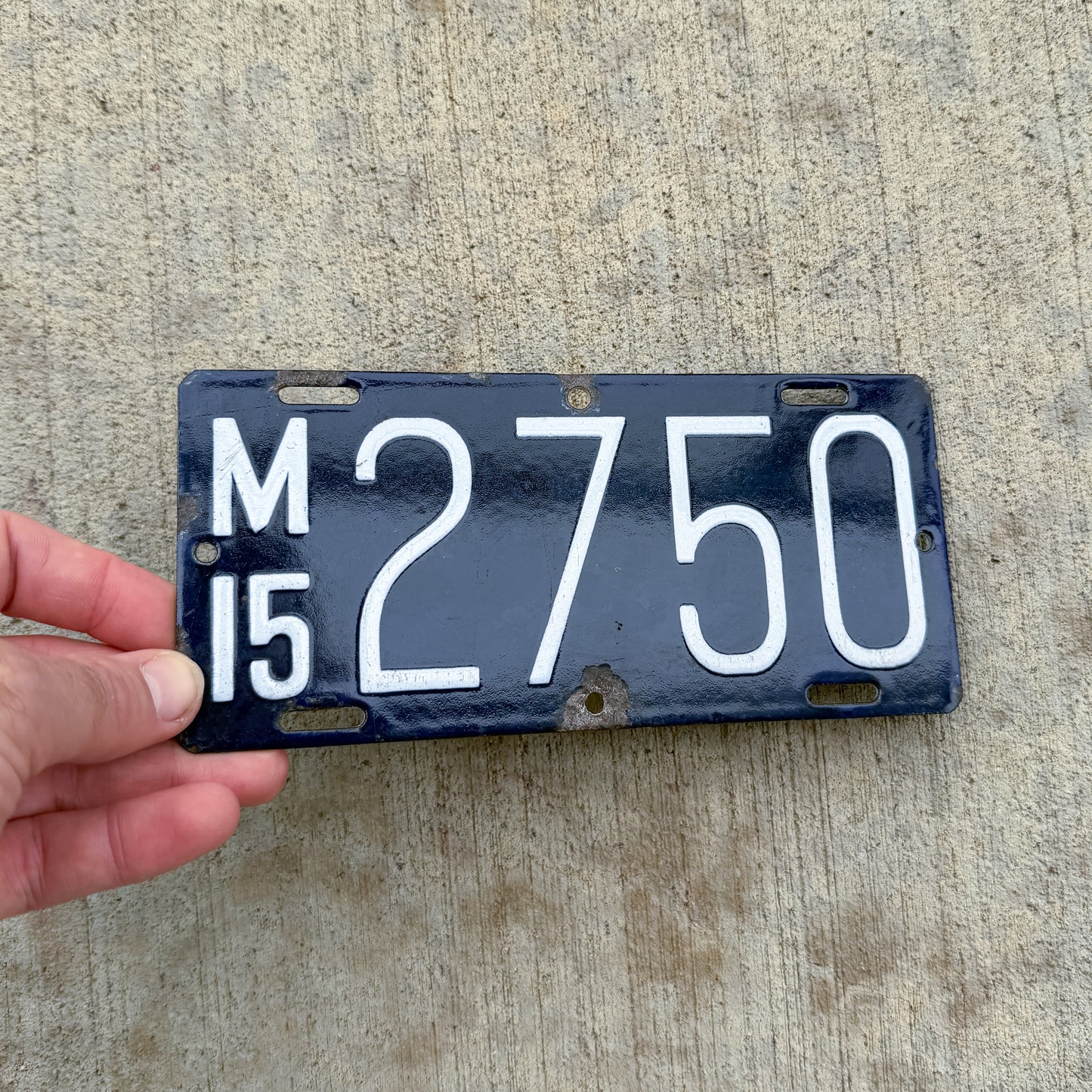 1915 Massachusetts Porcelain Motorcycle License Plate Auto Tag High Quality 2750