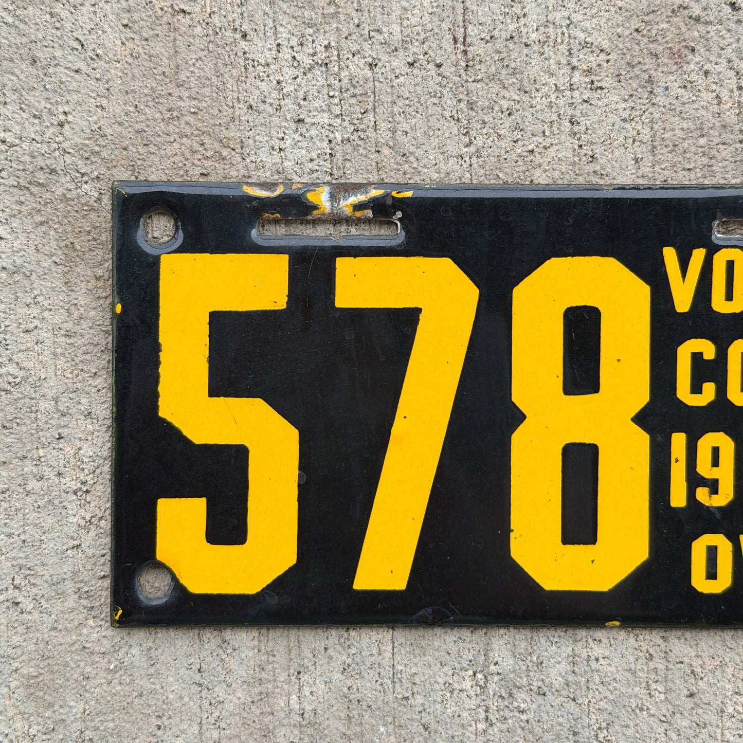 1913 Volusia County Florida Porcelain City License Plate Auto Tag High Quality 578